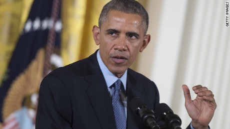 US President Barack Obama speaks before signing the Clay Hunt Suicide Prevention for American Veterans Act, H.R. 203, in the East Room of the White House in Washington, DC, February 12, 2015. AFP PHOTO/JIM WATSON (Photo credit should read JIM WATSON/AFP/Getty Images)