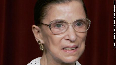 WASHINGTON - MARCH 03:  U.S. Supreme Court Justice Ruth Bader Ginsburg smiles during a photo session with photographers at the U.S. Supreme Court March 3, 2006 in Washington DC.  (Photo by Mark Wilson/Getty Images)