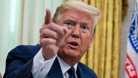 WASHINGTON, DC - MAY 28: U.S. President Donald Trump speaks in the Oval Office before signing an executive order related to regulating social media on May 28, 2020 in Washington, DC. Trump&#39;s executive order could lead to attempts to punish companies such as Twitter and Google for attempting to point out factual inconsistencies in social media posts by politicians. (Photo by Doug Mills/Pool/Getty Images)