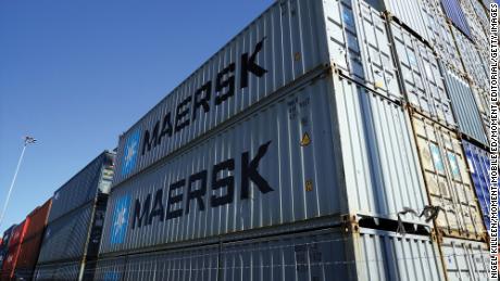 Stacked shipping containers at  Melbourne Port,  Melbourne  Australia  Nov 18-2014