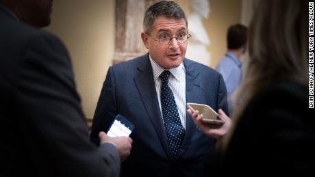 Leonard Leo, the executive vice president of the Federalist Society, talks to reporters on Capitol Hill after the Senate confirmed Judge Brett Kavanaugh to the Supreme Court, on Capitol Hill in Washington, Oct. 6, 2018. Kavanaugh will shift the ideological balance of the court to the right, giving it a solid conservative majority. (Erin Schaff/The New York Times)