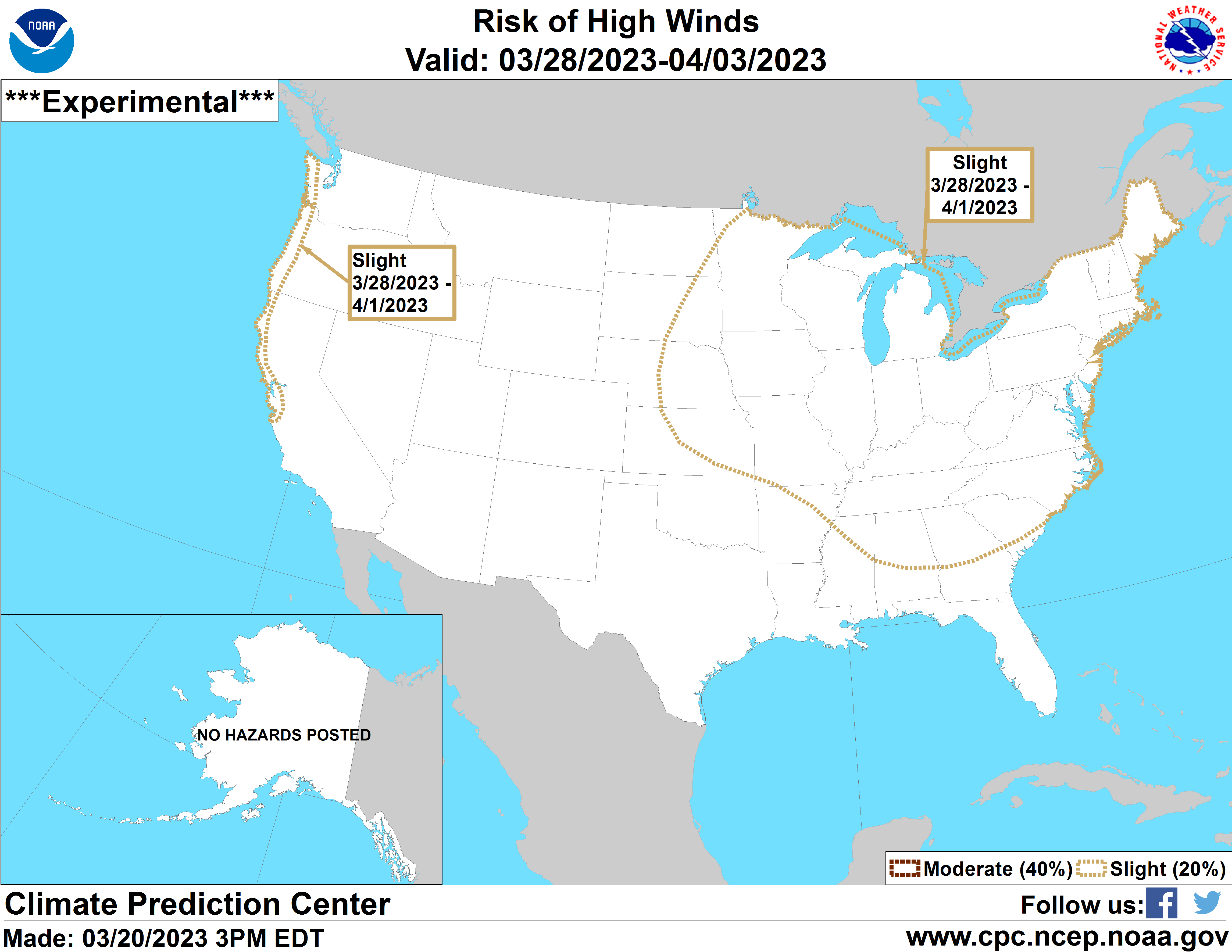 United States 8-14 Day Probabilistic Wind Hazards Outlook