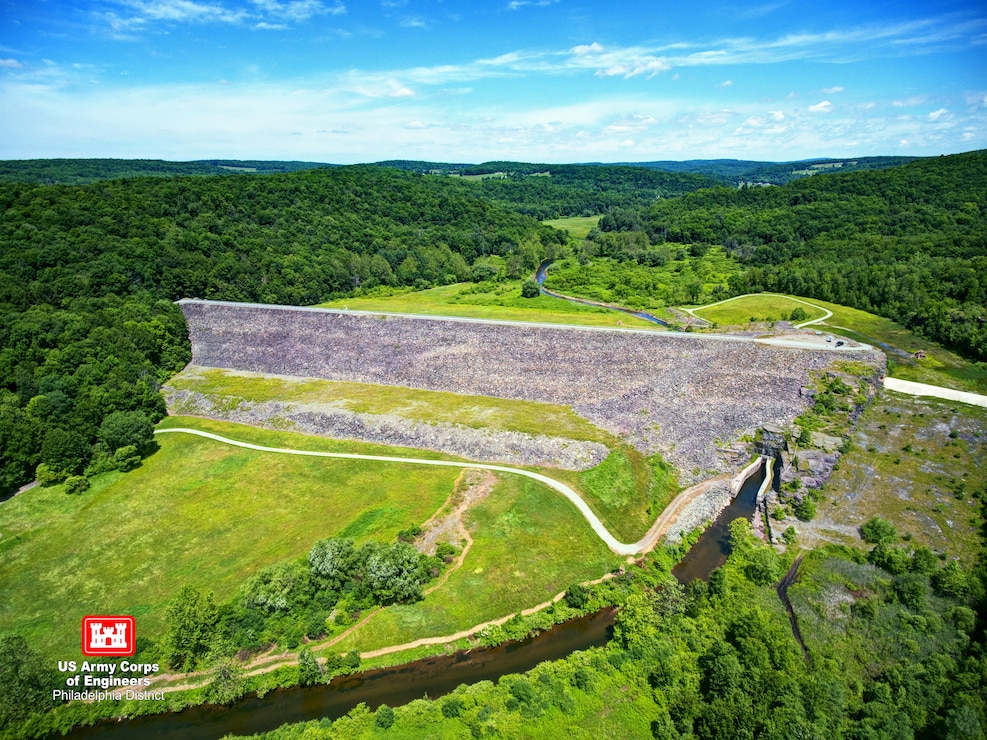 The General Edgar Jadwin Dam was constructed by the U.S. Army Corps of Engineers in 1960 and has prevented more than $32 million in flood damages. 