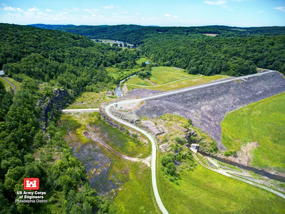 The General Edgar Jadwin Dam was constructed by the U.S. Army Corps of Engineers in 1960 and has prevented more than $32 million in flood damages. 