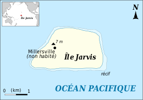 Carte topographique de l'Île Jarvis.