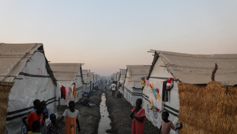 Alojamientos familiares en el Centro de Protección de Civiles (POC) de Malakal donde vive Jokino Othong Odok desde 2013, a pocos kilómetros de su antigua casa.