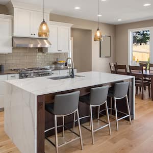 kitchen dining area with vinyl flooring     