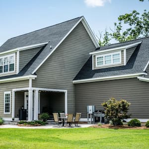 A gray suburban house