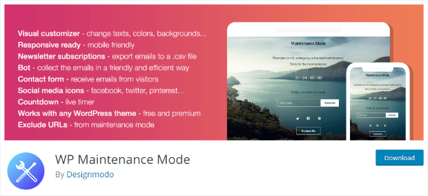 wp maintenance mode plugin