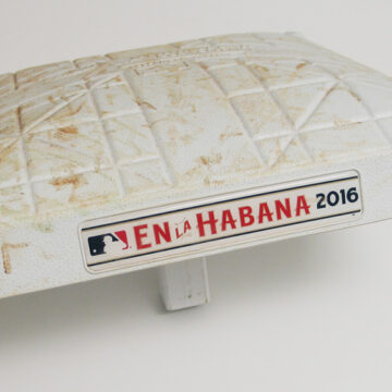 Items First Base from U.S.-Cuba Baseball Game