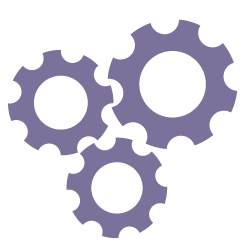 three interlocking gears