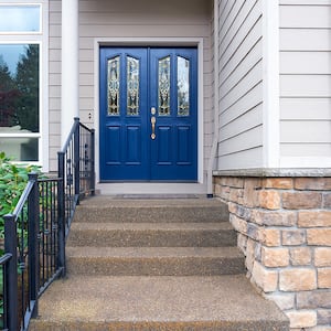 blue house front entrance