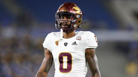 PASADENA, CA - OCTOBER 2: Arizona State Sun Devils defensive back Jack Jones (0) during a college football game between the Arizona State Sun Devils and the UCLA Bruins on October 2, 2021, at the Rose Bowl in Pasadena, CA. (Photo by Jordon Kelly/Icon Sportswire via Getty Images)