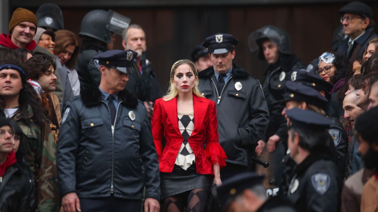 Lady Gaga is seen at movie set of the 'Joker: Folie a Deux' in New York City, on March 25, 2023.