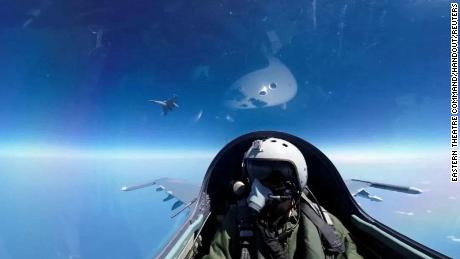 A pilot is photographed operating an aircraft of the Air Force under the Eastern Theatre Command of China&#39;s People&#39;s Liberation Army (PLA) during a combat readiness patrol and &quot;Joint Sword&quot; exercises around Taiwan, at an undisclosed location in this handout image released on April 8, 2023. Eastern Theatre Command/Handout via REUTERS. ATTENTION EDITORS - THIS IMAGE WAS PROVIDED BY A THIRD PARTY. NO RESALES. NO ARCHIVES.
 