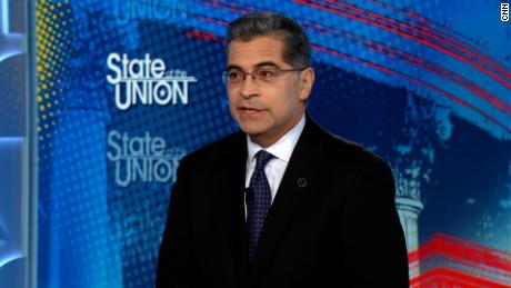 Health and Human Services secretary Xavier Becerra speaks with CNN on Sunday, April 9. 