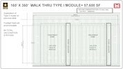 160' X 360' Walk Thru Type I Module 57,600 sq. ft. Graphic