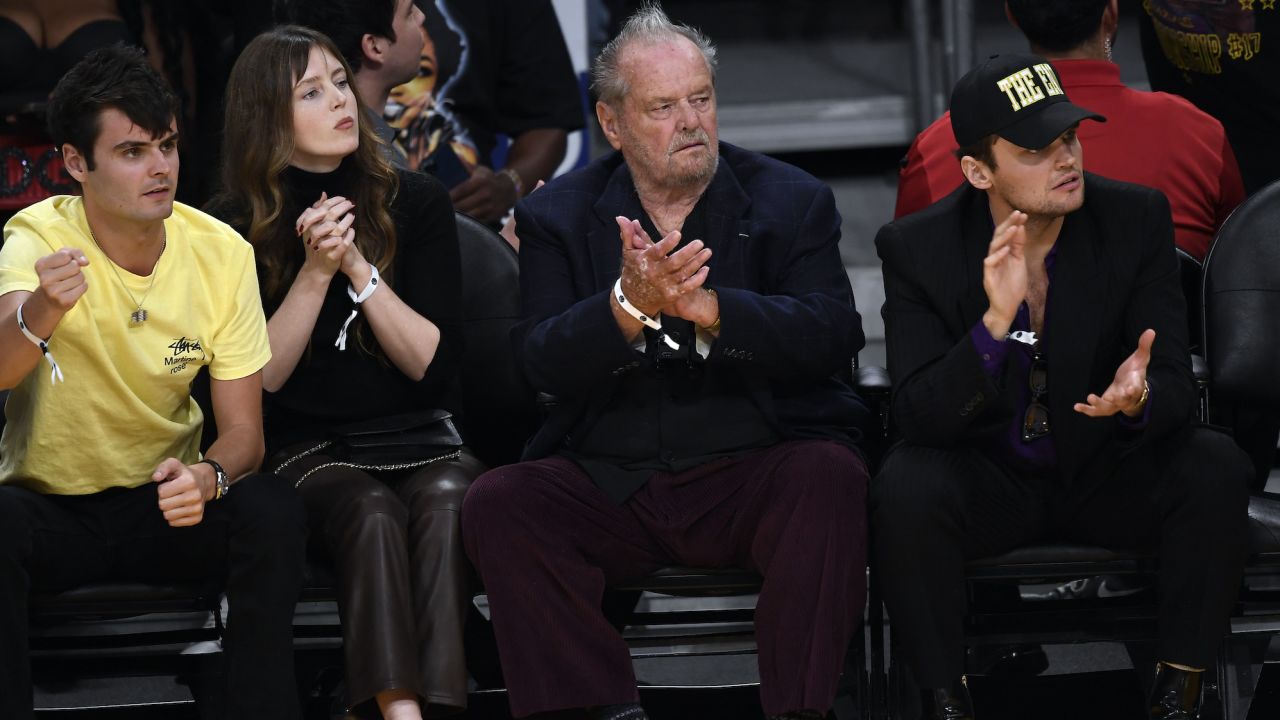 LOS ANGELES, CA - APRIL 28: Jack Nicholson attends the basketball game between Los Angeles Lakers and Memphis Grizzlies Round 1 Game 6 of the 2023 NBA Playoffs against Los Angeles Lakers at Crypto.com Arena on April 28, 2023 in Los Angeles, California. (Photo by Kevork Djansezian/Getty Images)