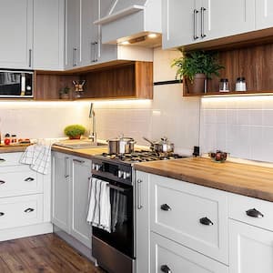 Kitchen with modern cabinets and stainless steel appliances