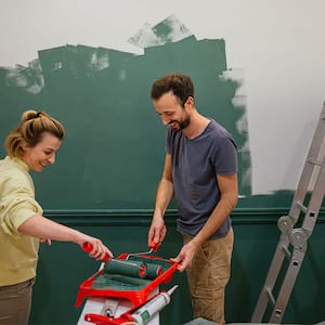  couple painting room green