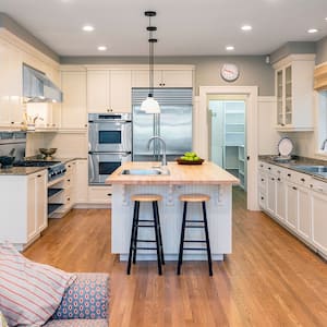 white kitchen living room area