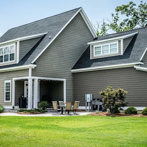 Big backyard with patio and grill