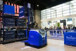 ROBOTIC PRODUCT MOVING EQUIPMENT ON SHOW ON A TRADE CONFERENCE FLOOR