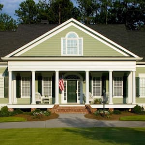 A traditional house with lawn