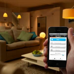 smart home lighting with smartphone
