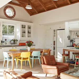 Interior of kitchen and living room at home