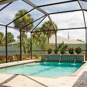 large pool with enclosure