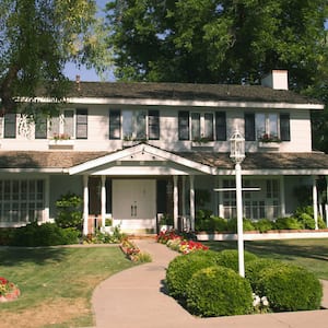 The exterior of a two story house