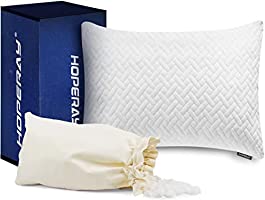 Hoperay Bed Neck Pillows for Sleeping - Bedding Shredded Memory Foam Firm Pillow - Support Side Sleeper Pillow -...