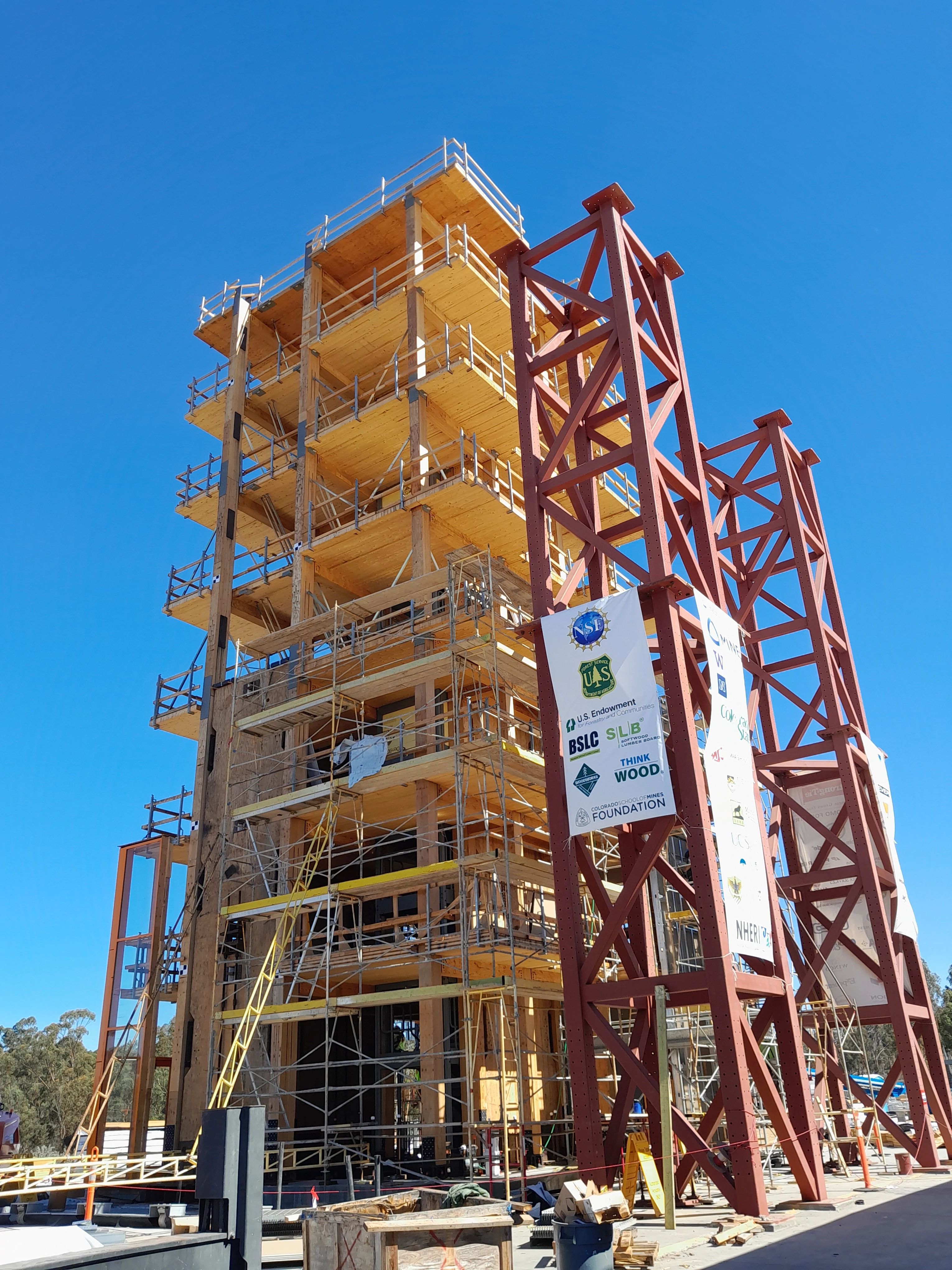 An exterior shot of a 10-story building