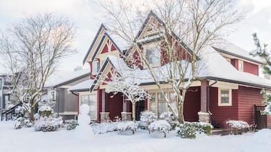 American house in winter