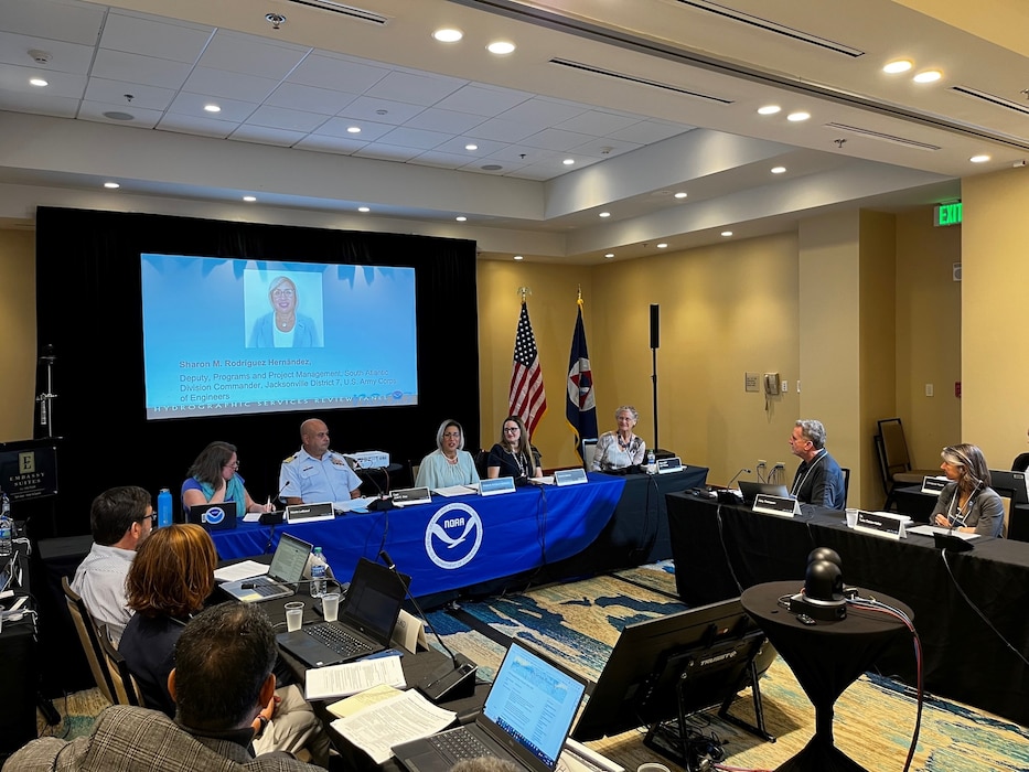 Sharon Rodriguez, Deputy Chief, Programs and Project Management, U.S. Army Corps of Engineers, Jacksonville District represented Brig. Gen. Daniel H. Hibner, Commander South Atlantic Division, at the National Oceanic and Atmospheric Administration (NOAA) Hydrographic Services Review Panel along with Capt. José E. Díaz, Commander, Sector San Juan, Captain of the Port Puerto Rico/U. S. Virgin Islands, U.S. Coast Guard and Cristina Cabrera, Special Assistant and Interim Director of the Office of Coastal Programs and Climate Change at the Department of Natural Resources, Puerto Rico.  During the presentation, Rodríguez presented an overview of the coastal projects managed by the U.S. Army Corps of Engineers, Jacksonville District as well as the agency’s surveying capabilities and maintenance of federal channels and harbors. 

Rodríguez praised the partnership between both federal agencies as USACE continues to conduct surveys to be used in NOAA nautical charts and build resilient coastal projects.