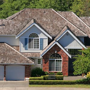 A luxurious house with cedar shake roof