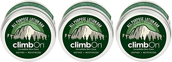 climbOn All Purpose Body Lotion Bar | All Natural Moisturizer for Dry Skin | Made From Plants and Organic Beeswax | Hand...