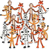 ArtCreativity Bendable Zoo Animals, Set of 12 Flexible Animal Figures, Birthday Party Favors for Boys and Girls, Stress...