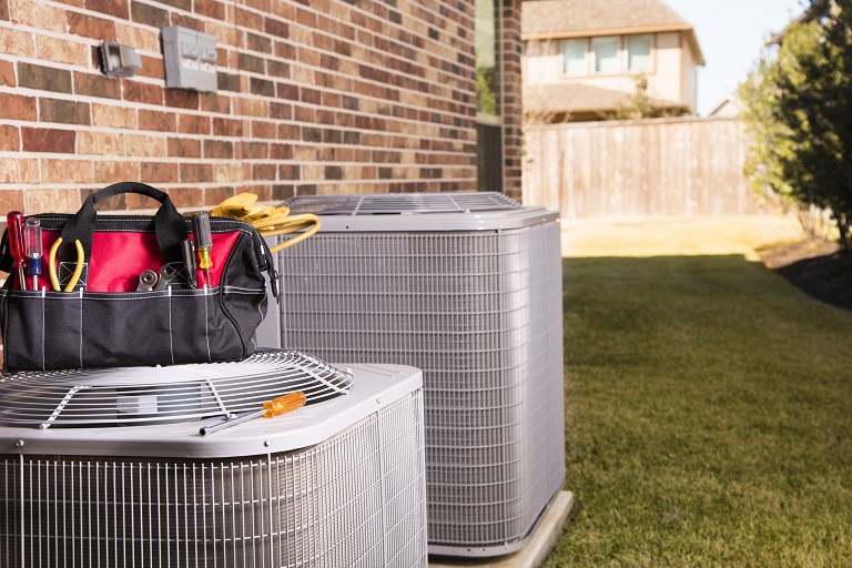 tools on top of ac unit