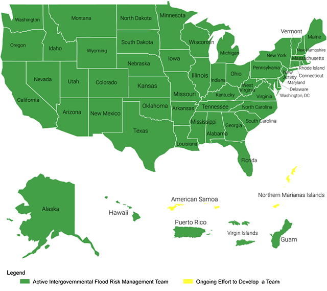 Map of Silver Jackets state teams