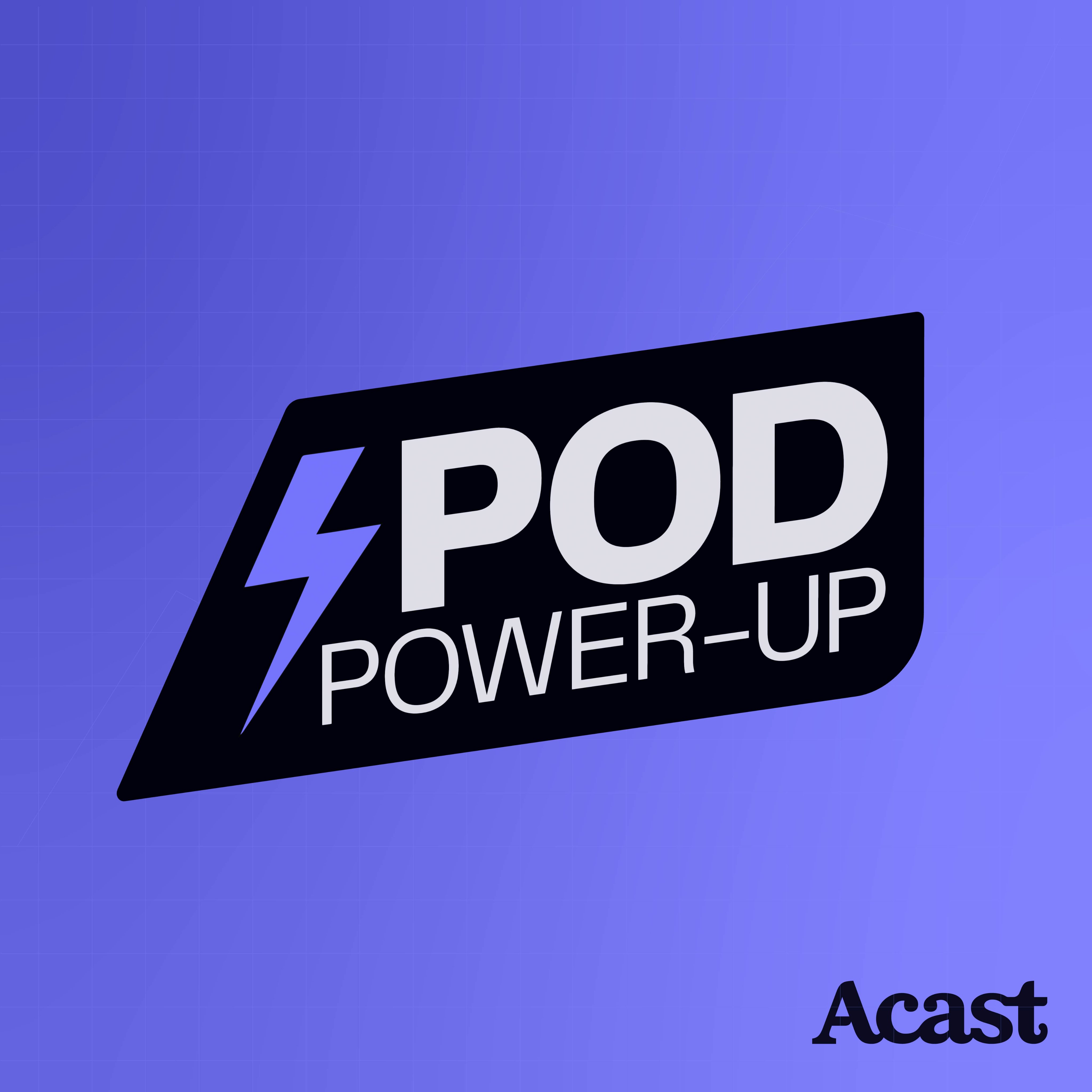 Pod Power-up logo with a lightning bolt
