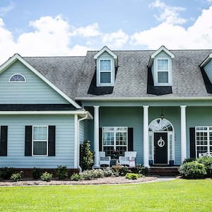 Suburban house with dormer windows