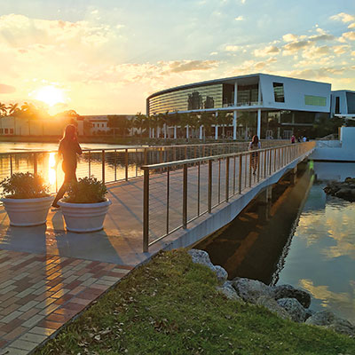 Fate Bridge and the Shalal Student Center in the Background