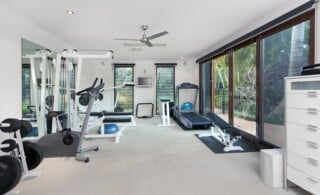 private home gym with equipment