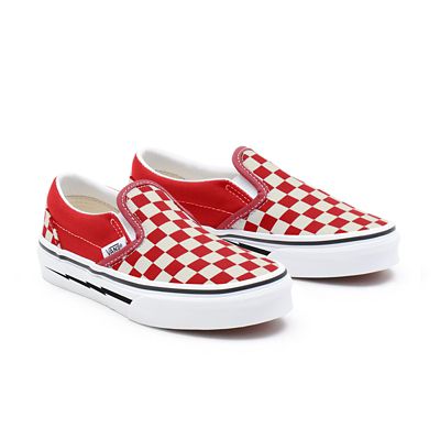 Kids+Customs+Red+Checkerboard+Slip-On+Shoes+%284-8+years%29