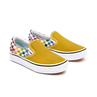 Kids+Customs+Yellow+Rainbow+Checkerboard+Slip-On+Shoes+%284-8+years%29