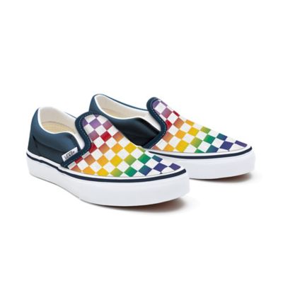 Kids+Customs+Rainbow+Checkerboard+Slip-On+Shoes+%284-8+years%29