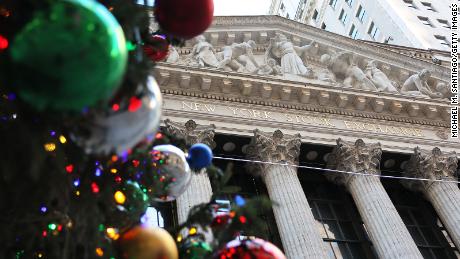 The New York Stock Exchange is seen during morning trading on December 02, 2022 in New York City. 