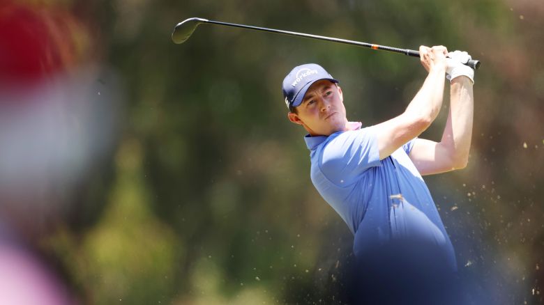 LOS ANGELES, CALIFORNIA - JUNE 17: Matt Fitzpatrick of England plays his shot during the third round of the 123rd U.S. Open Championship at The Los Angeles Country Club on June 17, 2023 in Los Angeles, California. (Photo by Sean M. Haffey/Getty Images)